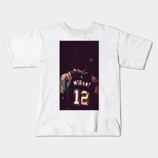 Ja Morant Memphis Grizzlies Geometric Art Kids T-Shirt